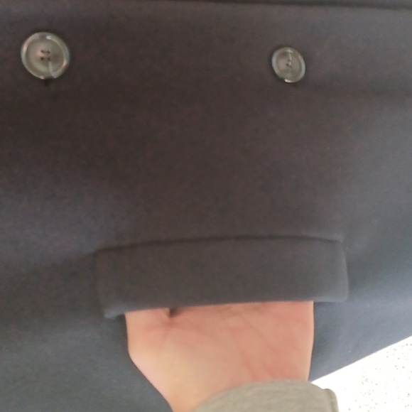 Kristen Blake Virgin Wool Cashmere Blend Full Length Coat, Blue, Pockets, Lined - Picture 8 of 14